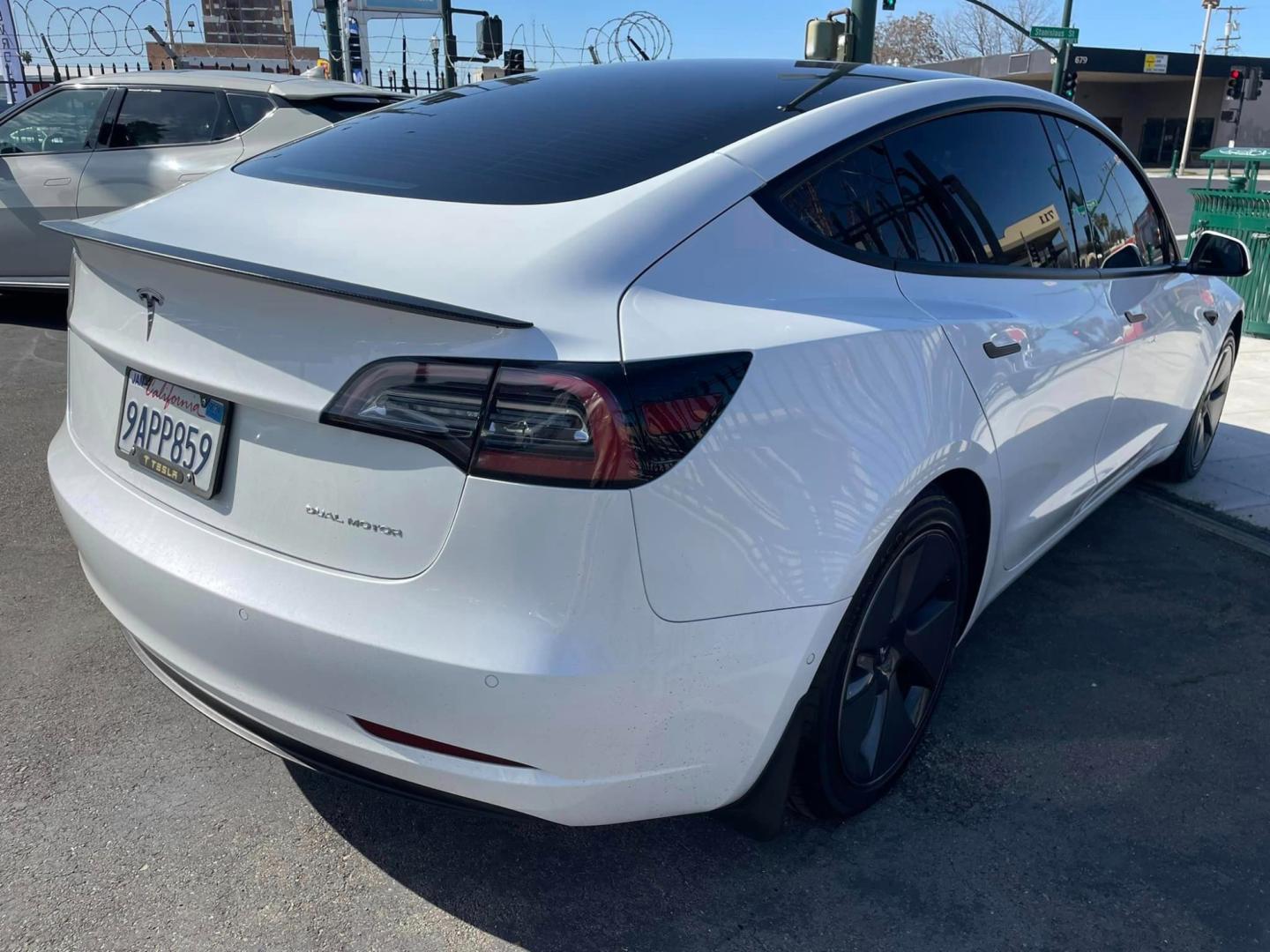 2021 WHITE /BLACK Tesla Model 3 Long Range (5YJ3E1EB8MF) with an ELECTRIC engine, 1A transmission, located at 744 E Miner Ave, Stockton, CA, 95202, (209) 944-5770, 37.956863, -121.282082 - PLUS TAXES AND FEES- Photo#10